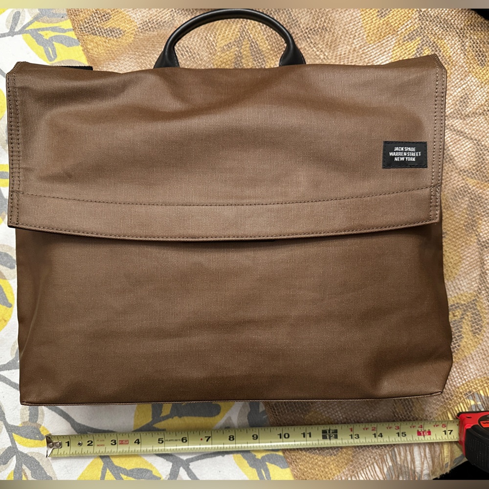Jack Spade Warren Street New York Brown Canvas Messenger Bag Novelty Interior